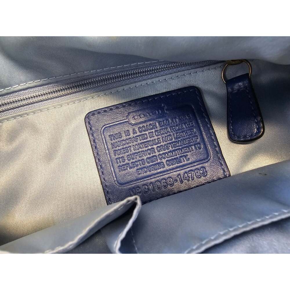 coach purse no B 1069 14783 Blue Leather front snap pocket top handle chic boho - Picture 10 of 10